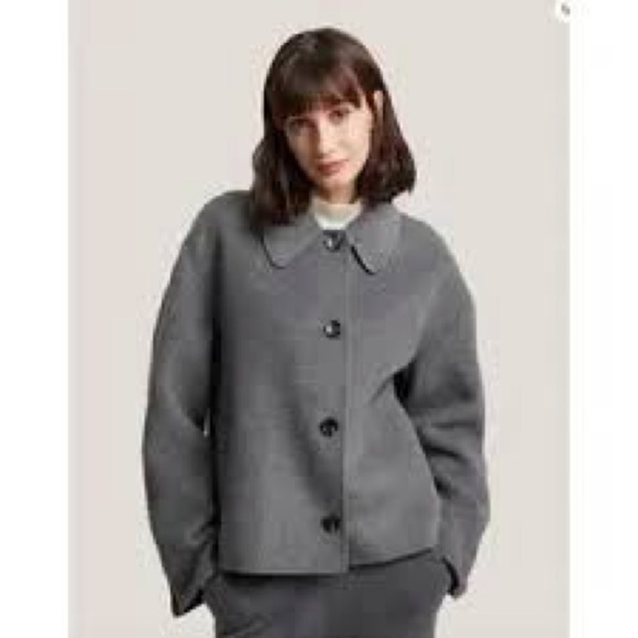Gentle Herd Single Breasted Brushed Wool Coat in Black - Picture 1 of 16